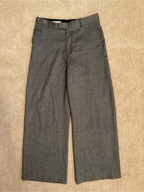 Zara Studio Women Gray 100% Wool Wide Leg Pants L 34 EUC Minimalist Office  Chic
